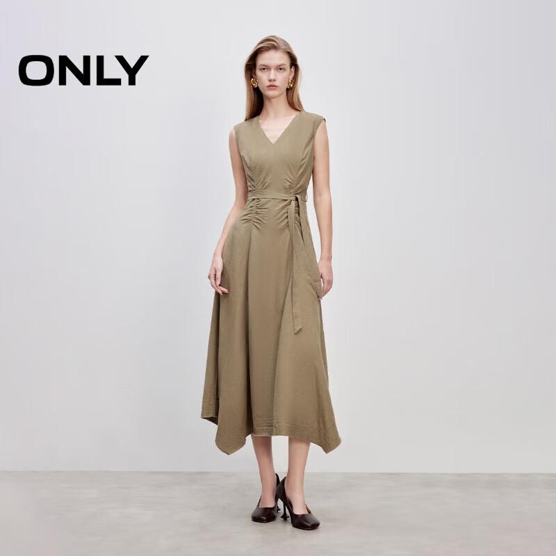 ONLY Women's Retro V-Neck A-Line Long Dress