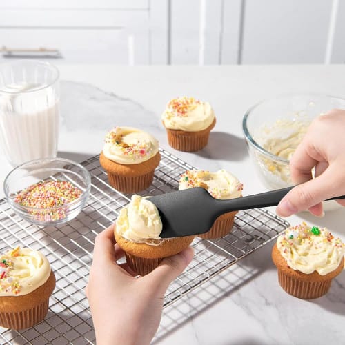Samcos Silicone Rubber Spatula, Cooking Utensil, Heat-Resistant, One-Piece Molded, Reusable, Dishwasher Safe, Kitchen Utensil, Cooking Spatula, Baking