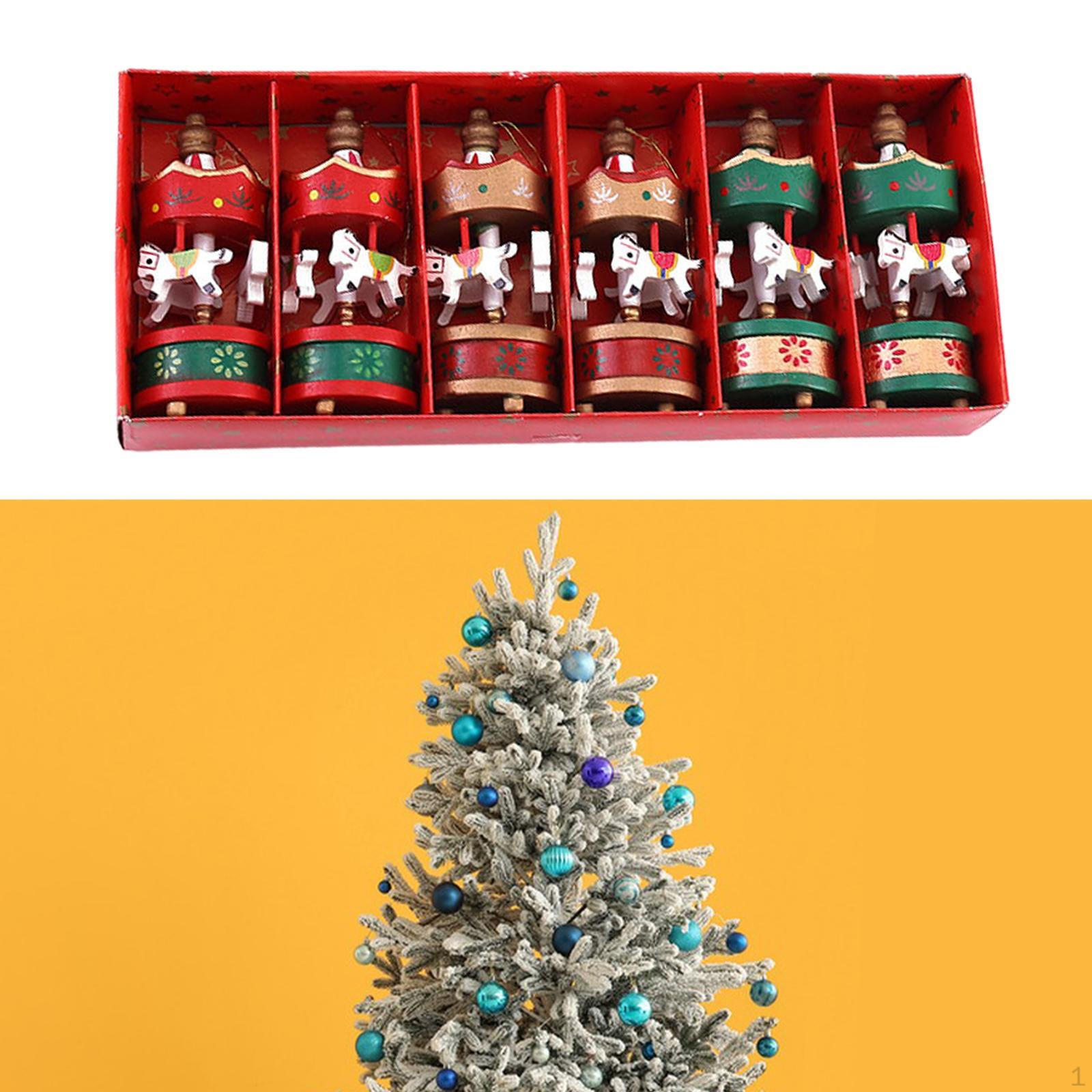 

6 шт. карусель лошадь подвесной кулон рождественские украшения праздничные принадлежности для праздника Red Gold Green