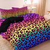 3pcs Colorful Leopard Print Theme Design Printed Duvet Cover Set Soft Digital Printed Duvet Cover Festival Couple Exchange Gift