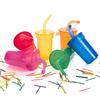 Colorful Neon Sipper Cups with Lids and Straws Spill Proof Plastic Party Drinkware for Kids School Events Birthday Celebrations