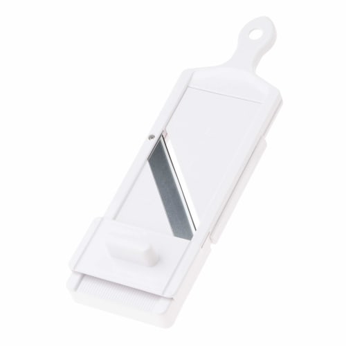 Shimomura Kougyou Slicer (SFS-102) Made in Japan with Holder, Adjustable Thickness, 0.8mm-3.0mm, for Cabbage, Juliennes, and Tomato Slices. Made in Ts