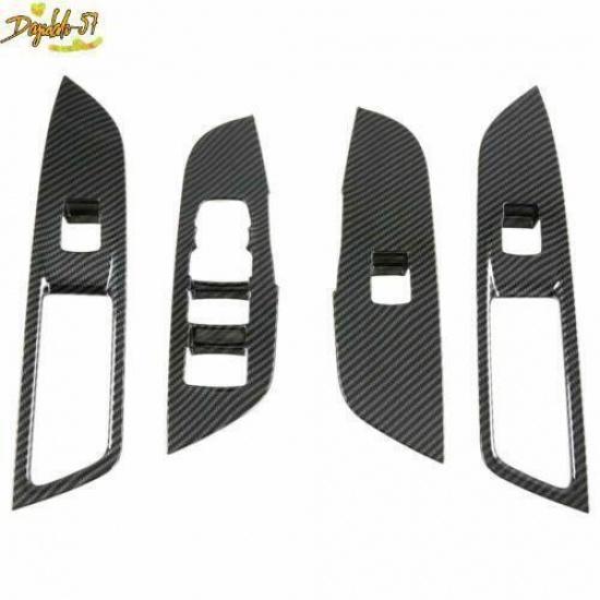 4PCS Carbon Fiber Window Switch Panel Cover Trim For Chevrolet Blazer -