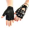 Punk Spiked Fingerless Gloves, Gothic Leather Gloves with Studs for Halloween & Cosplay