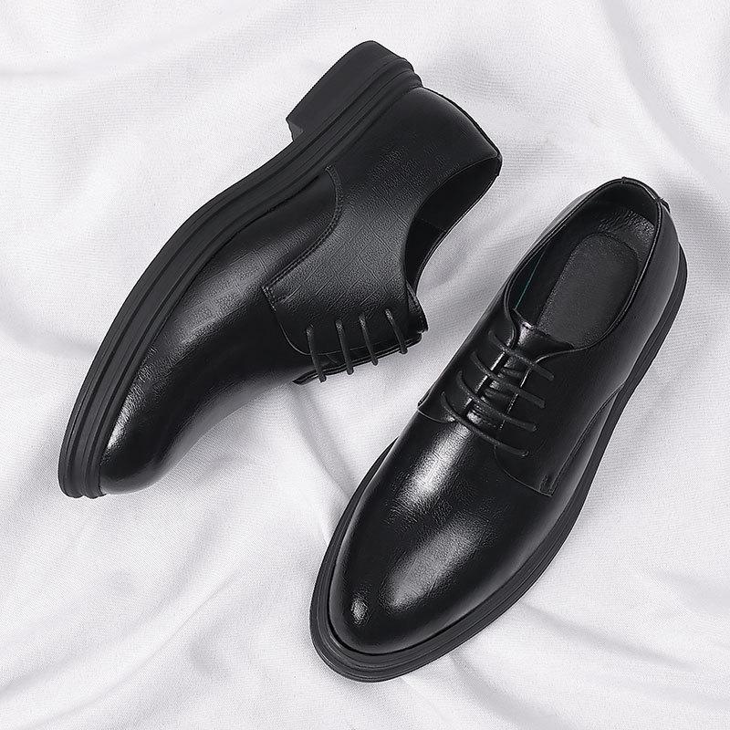 

Autumn and winter velvet inner heightening leather shoes 8cm breathable heightening shoes men s soil 6cm wedding groom men s shoes 37