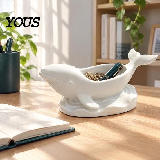 Unique Whale Shaped Trinket Bowl Decorative Storage Bowl, Ocean Theme Jewelry Tray for Ring Earring Necklace, Candle Holder, Succulent Planter & Desk