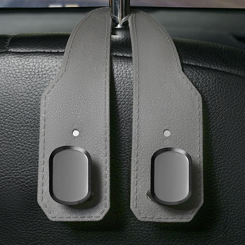 2 i 1 Bil Nakkestøtte Krok Premium Semsket Baksete Hengende Dobbel Krok 15 kg Stor Bærende Legeringskrok Henger Universell