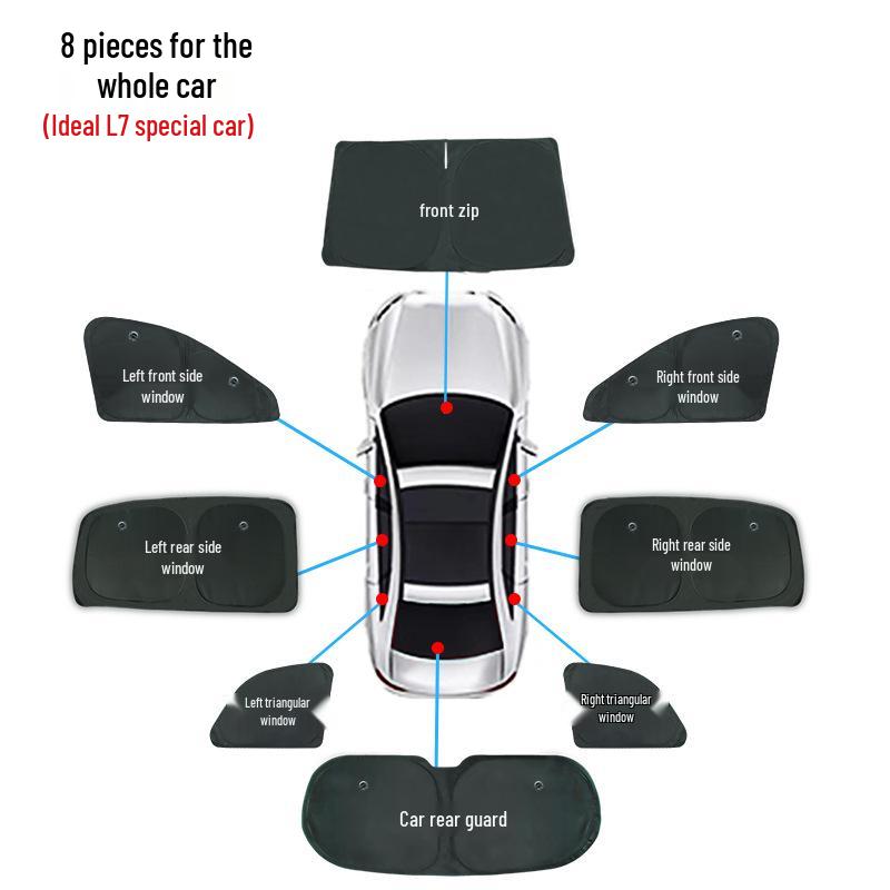 Ideal L7 Car Window Sunshade: Opaque Sun Protection & Insulation for Camping Privacy