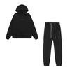 3D Silikon Buchstaben Fleece Hoodie & Jogginghose Set – High-Street Lässiges 2-teiliges Outfit