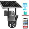 LS VISION Câmera solar externa de 8 MP 4K WiFi Câmera de vigilância CCTV sem fio com painel solar Lente dupla PTZ IP Cam Proteção de segurança