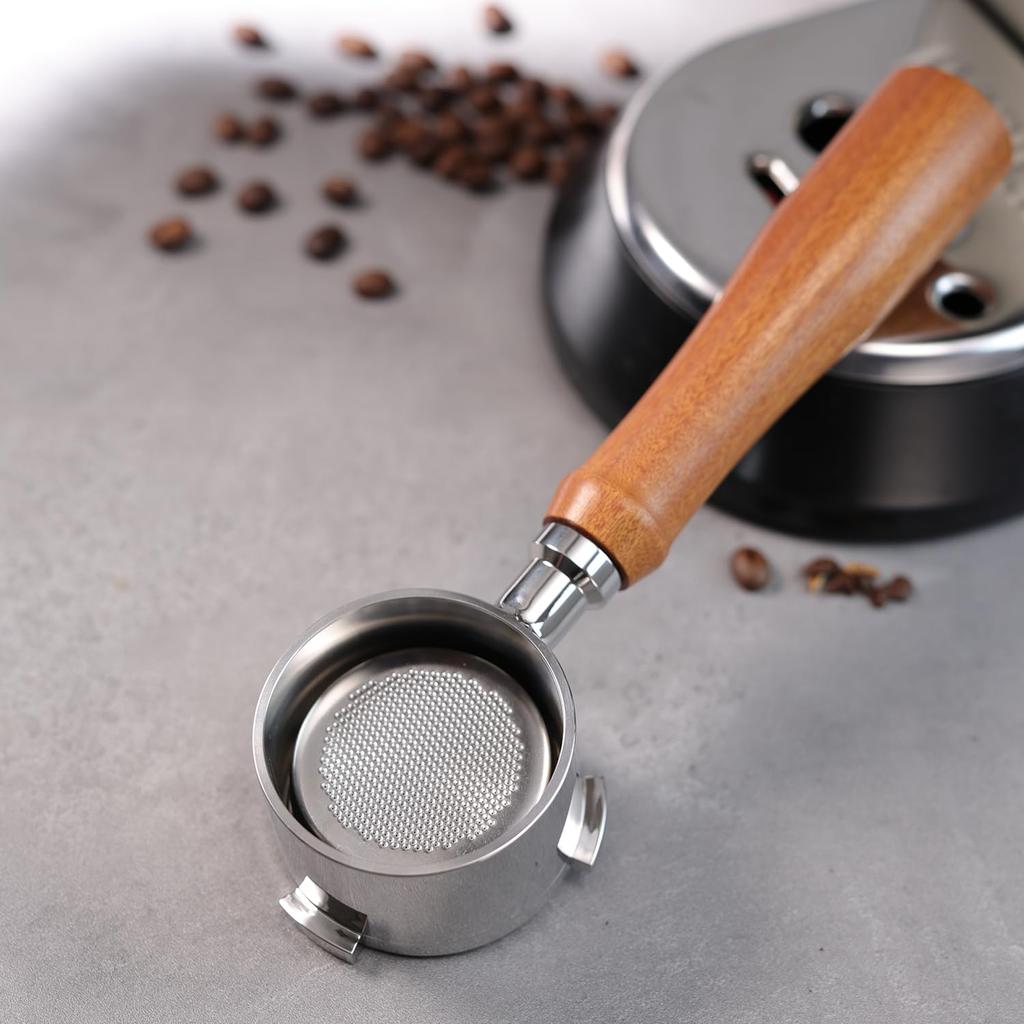 51mm Bottomless Portafilter 3 Year for DeLonghi Dedica EC680EC685EC785EC820EC850EC860EC885 with Double Shot Capacity Cup, Sieve Filter Basket