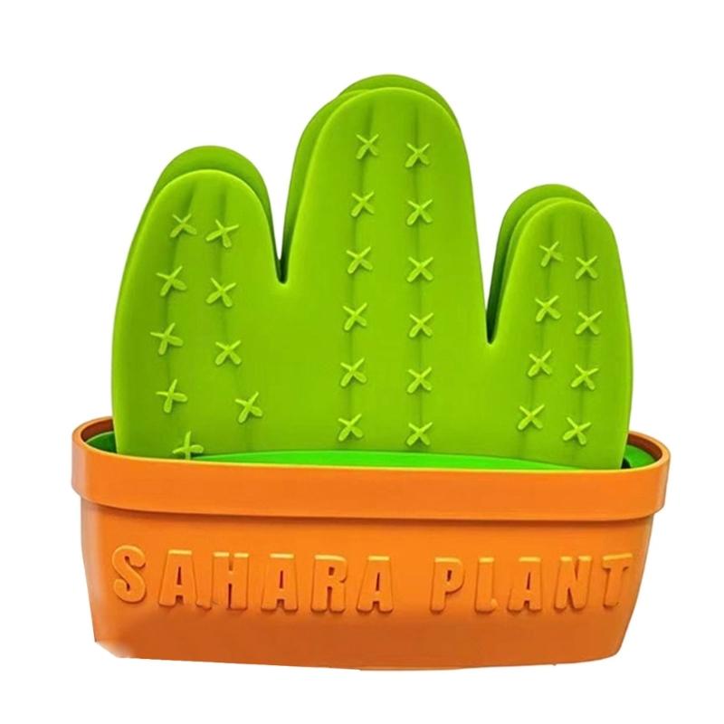 

6 Pack Cup Mats Drink Mats Cactus Shape Flexible Coasters PVC Resin Texture Suitable for Dining and Coffee Tables помаранчевий