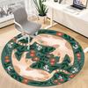 1pc Floral Cats Office Round Area Rug,  Mat Suitable For Office, Under Office Chairs Bedroom Living Room Home Decor, Room Deco