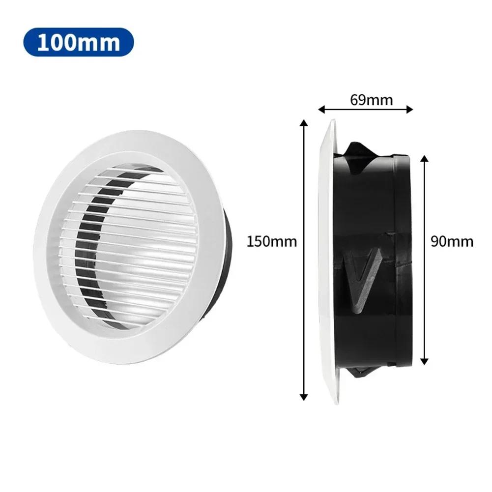 75-200mm Air Vent Exhaust Hood Round Ducting Ventilation Grilles Bathroom Waterproof Outlet Cooling Home Office Air Vent