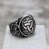 Vintage Solid Stainless Steel Men Ring Viking Celtic Knot Band Durable Stylish Jewelry Gift