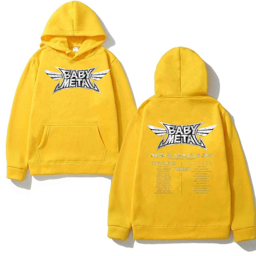 Babymetal Rock Band Hoodies Babymetal North America Tour 2025 Sweatshirt Men's Women Casual Harajuku Clothing Fashion Cotton Tee