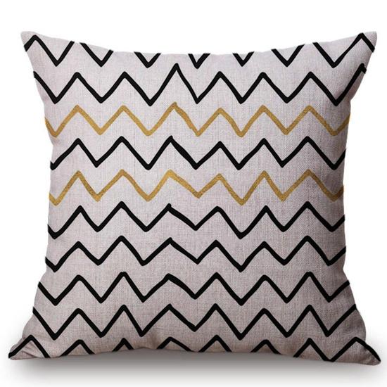 Scandinavian Throw Pillow Case Nordic Style Decorative Cushion Covers Black Yellow Geometric Strips Plaid Sofa Cushion Cover
