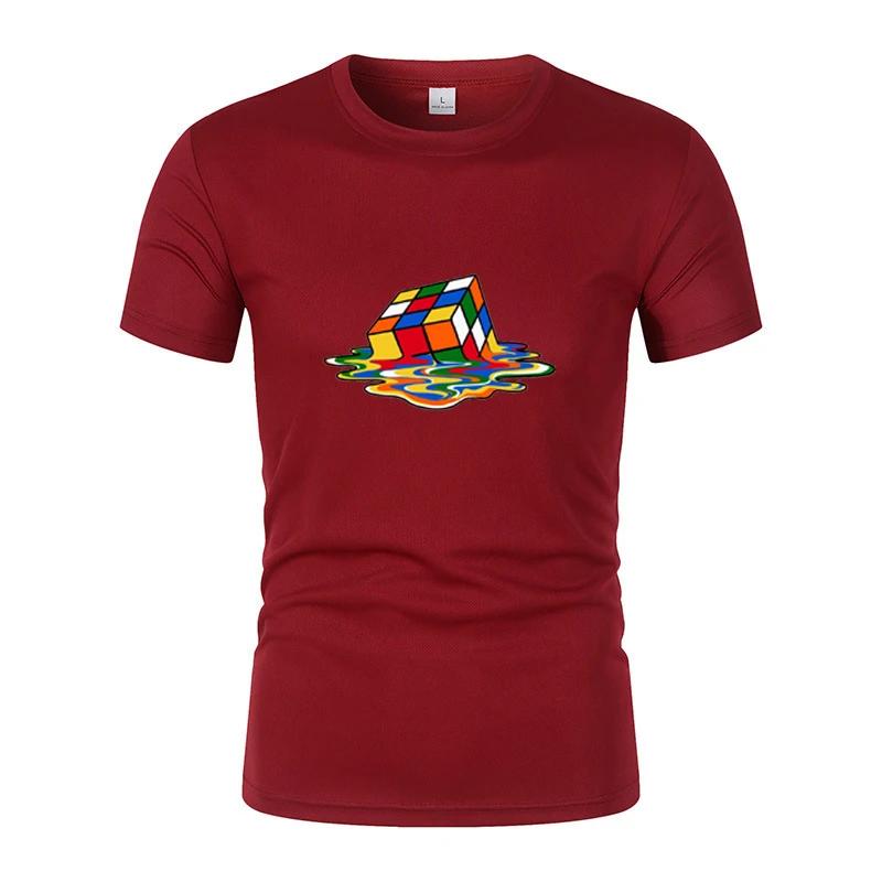 Summer New Fashionable And Interesting Rubik'S Printed Men'S Short-Sleeved T-Shirt Harajuku Street Casual Unisex Sports Top