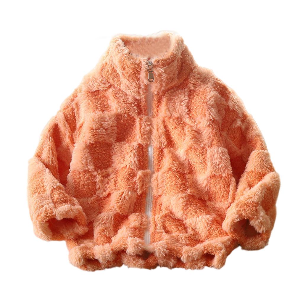 Kids' Fleece Jacket - Zippered Stand Collar Coat