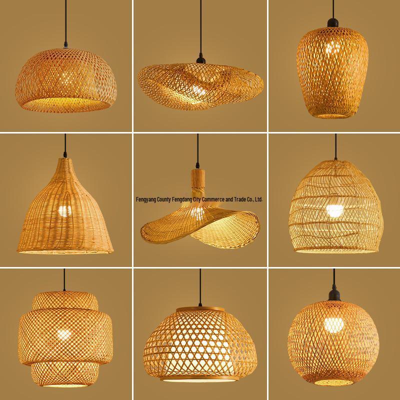 Zen Style Bamboo Rattan Pendant Light for Tea Rooms and Restaurants
