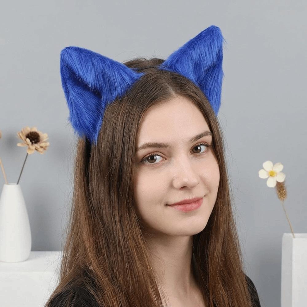 Artificial Cat Ears Headband Furry Lolita Ears Headwear Practical Hair Accessories  Adults