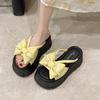 Fashion Women's Genuine Leather Shoes House Slippers Platform Shale Female Beach Slides Pantofle Sabot 2025 House Slippers Platform Fema