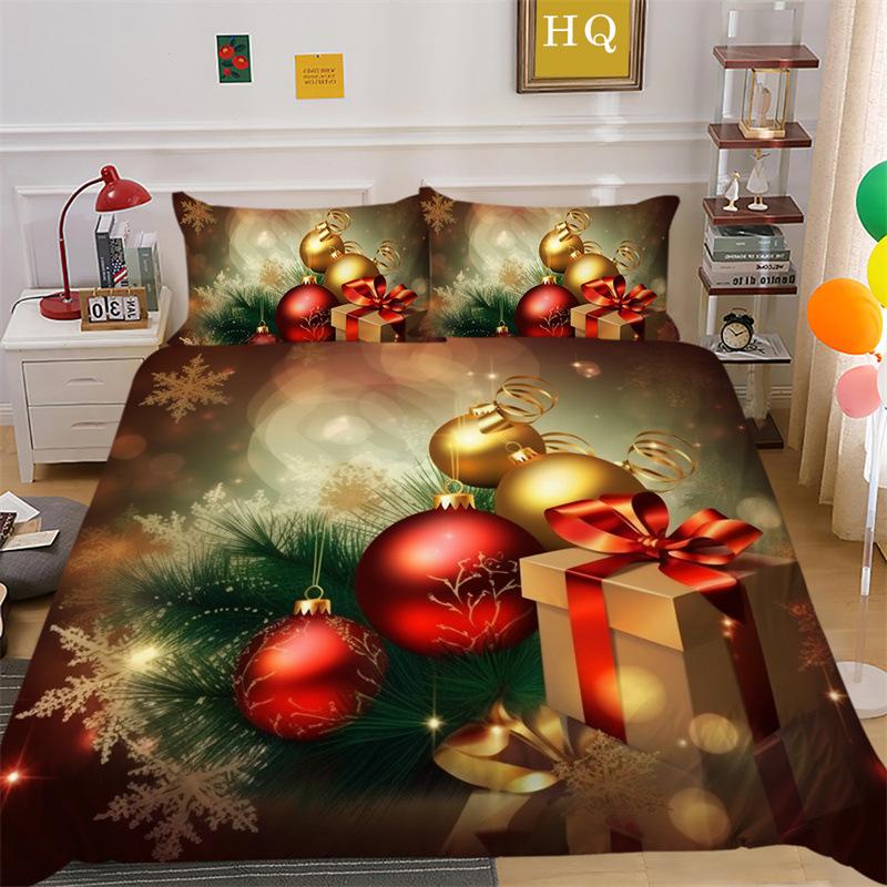 

Рождественский подарок 3D-принт полиэстеровая наволочка пододеяльник набор из двух или трех предметов EU Single 135*200