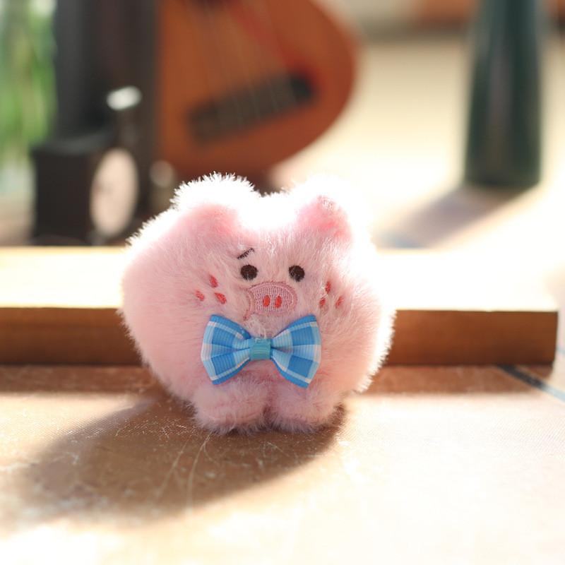 Bow Pig Cute Plush Stuffed Toy Keychain Bag Decor Pp Cotton Gift Girls For