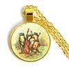 Handmade Vintage Frog Fairy Pendant Necklace Glass Cabochon Fashion Women Charm Jewelry Necklaces and Chains Female