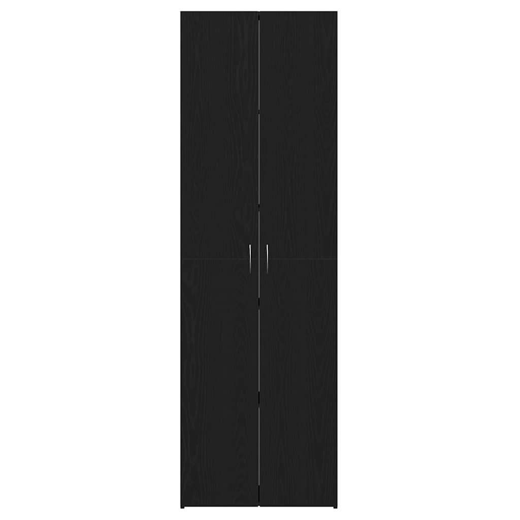 Office Cabinet Black Oak Effect 60 X 32 X 190 Cm Engineered Wood