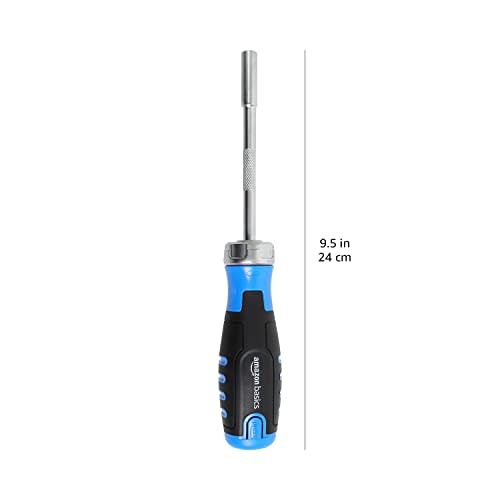 Basic Magnetic Ratchet Screwdriver 12-in-1 (Set of 12), Blue, Black
