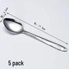 Thickened Stainless Steel Pointed Eating Spoons (5-Piece Set)