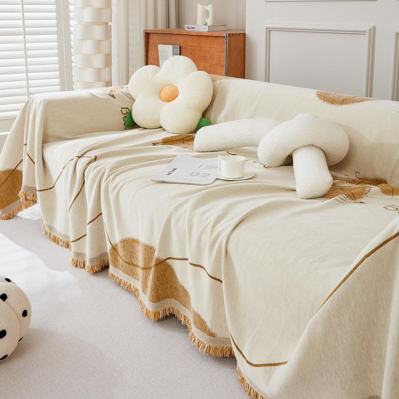 Anti-cat scratch sofa cover, simple modern chenille dust-proof four-season universal seat cushion cover, full cover cloth towel blanket