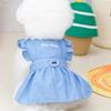 1pc Letter Embroidered Ruffle Trim Pet Dress for Cat and Dog for Party