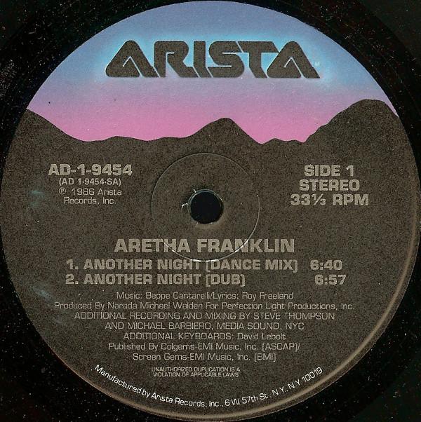 12inch Record ARETHA FRANKLIN - Another Night AD19454 Arista 1986 US Dance & Electronica Used