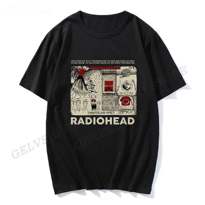 Radiohead Tshirt Retro Classic Tshirt North American Tour Rock Boys and Womens Camisetas Hombre Cotton Best Selling Round Neck