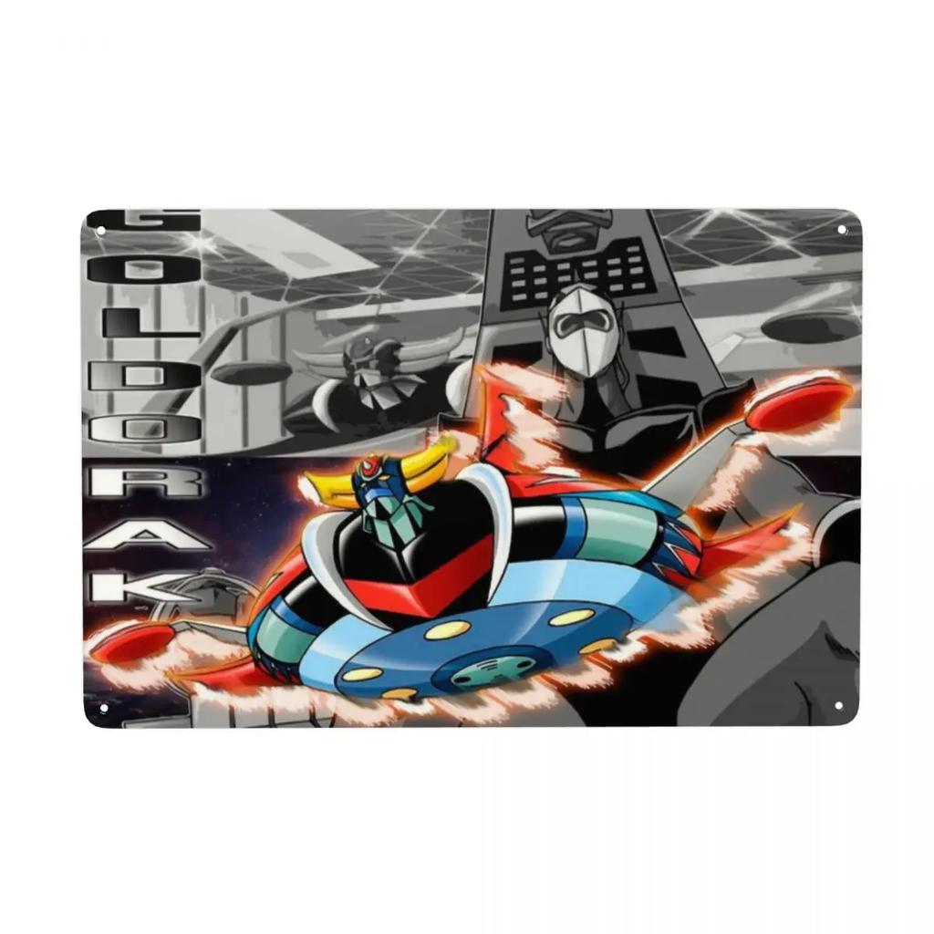 UFO Roboter Grendizer Goldorak Zeichen Custom Vintage Mazinger Z Metallschild für Pub Café Hof Man Cave Bar Wandkunst Dekor