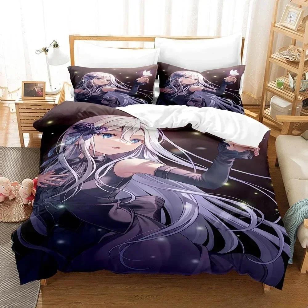 Comforter 3D Anime Kawaii Girls Yoisaki Kanade Bedding Set Printed With Bed Soft Queen King Size Bedclothes Home