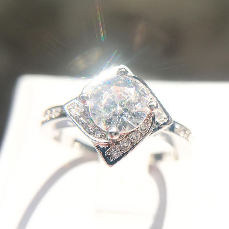 Classic Micro-Set Diamond Craft Women S Ring Women S Proposal Wedding Diamond Ring Square Diamond Ring no. 10