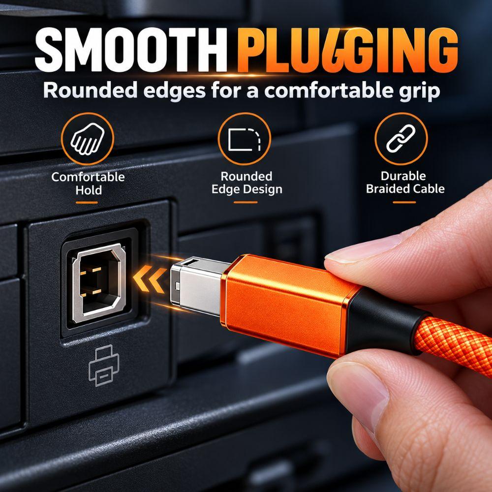 USB 2.0 USB-C Printer Cable 480Mbps Scanner Connection Cable USB-B Data Cord Fax Machine