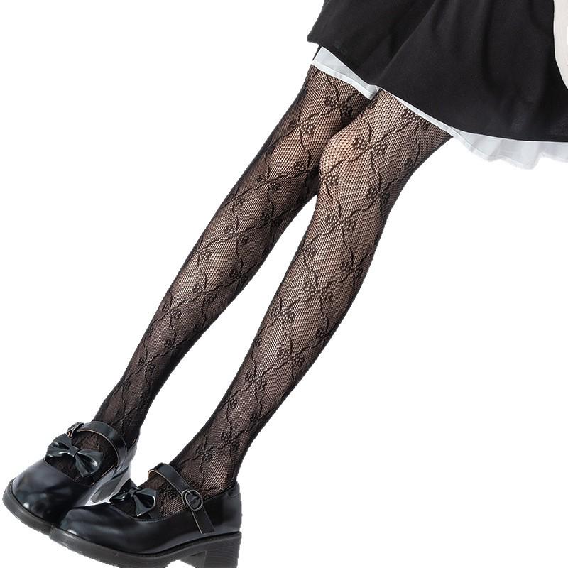 Czarne Jedwabne Koronkowe Kabaretki Lolita dla Kobiet - Odporne na Zaciągnięcia, Mikropresja, Piękne Nogi