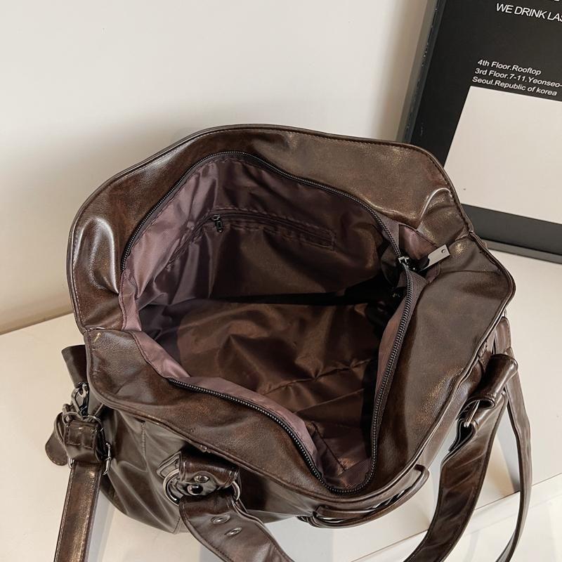 Vintage Coffee Shoulder Bag High End Lady Commute Handbag Quality Pu Leather Crossobdy Travel Tote Bag Female Big Shopping Bag