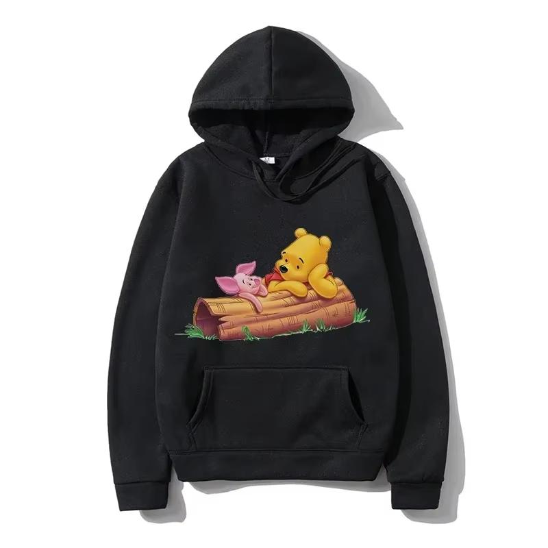 Disney Winnie The Pooh Anime Printed Hoodie Autumn Women's Long Sleeve Harajuku Top Y2k Men's Sweatshirt Streetwear Pullover
