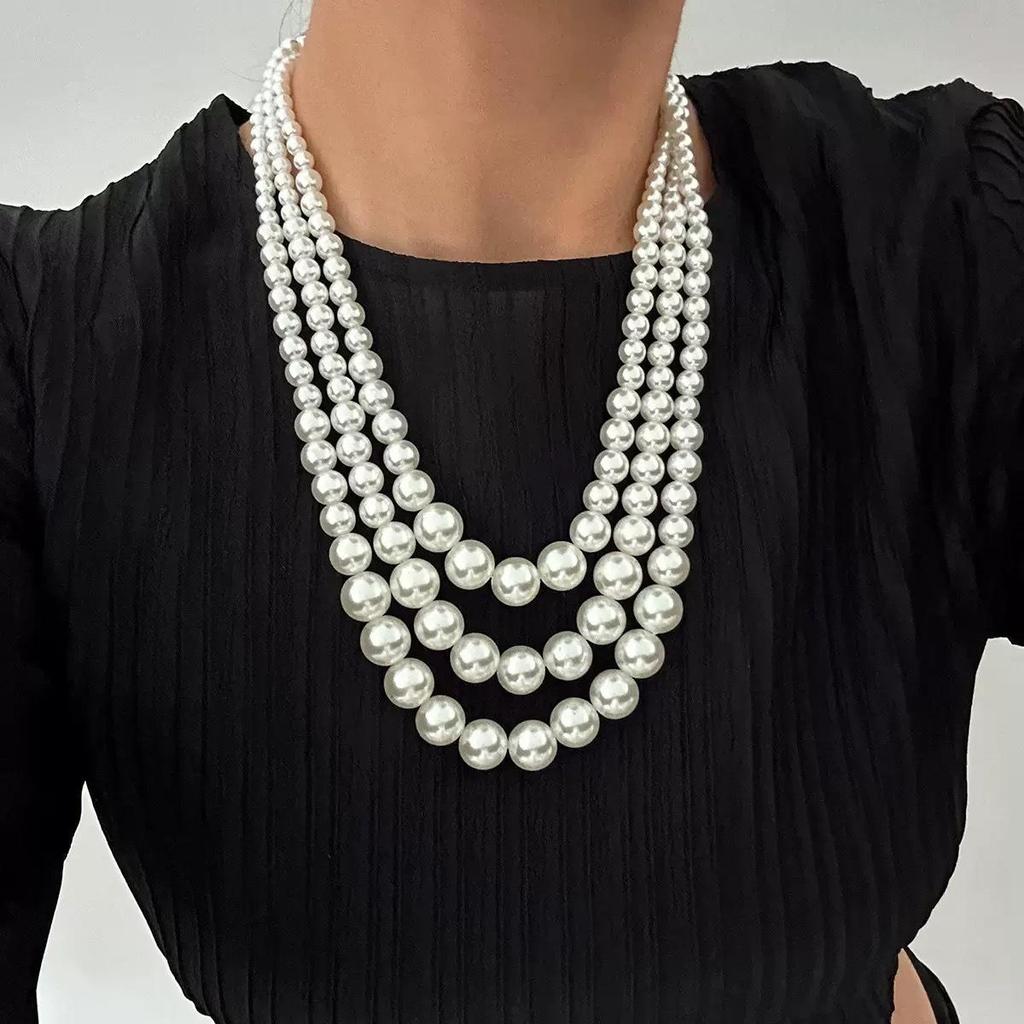 2025 Fashionable Multi-layer Pearl Clavicle Necklace - Elegant Fragrant Style