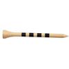 Pack of 100 Bamboo Striped Golf Tees, 70/83mm Ball Holders