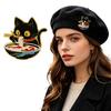 Decorative Brooch Cartoon Black Cat Shape Zinc Alloy Lapel Pin Sweater Dress Suit Lapel Badge Outfit Accessory