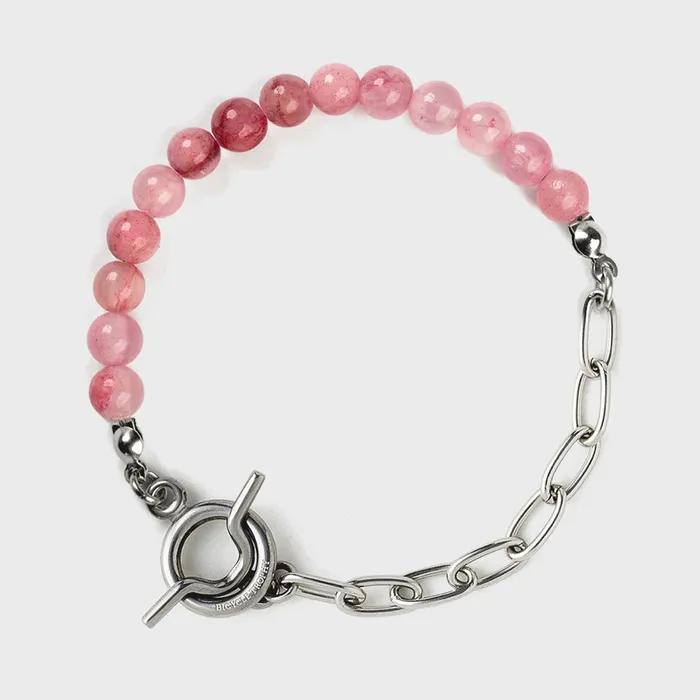 BT Gemstone Bracelet 12 (2 Types / 6mm Red Multi-colored Yellow Jade)