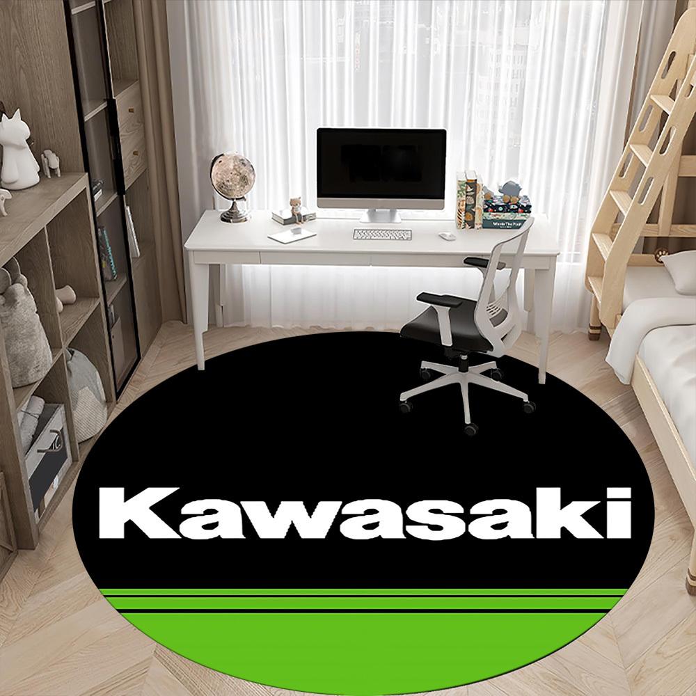 1PC Kawasaki Office Round Rug, Non-slip, Soft and Durable Office Rug for Interior Decoration, Perfect for Office, Beautiful Decoration