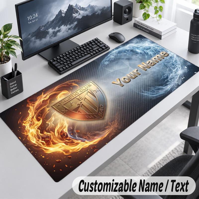 Custom Name Text Mouse Pad Athletic Bilbao FC Personalized Desk Pad For Work And Gaming