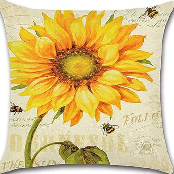 Retro Plant Floral Print Linen Pillow Case Home Living Room Sofa Car Cushion Pillow